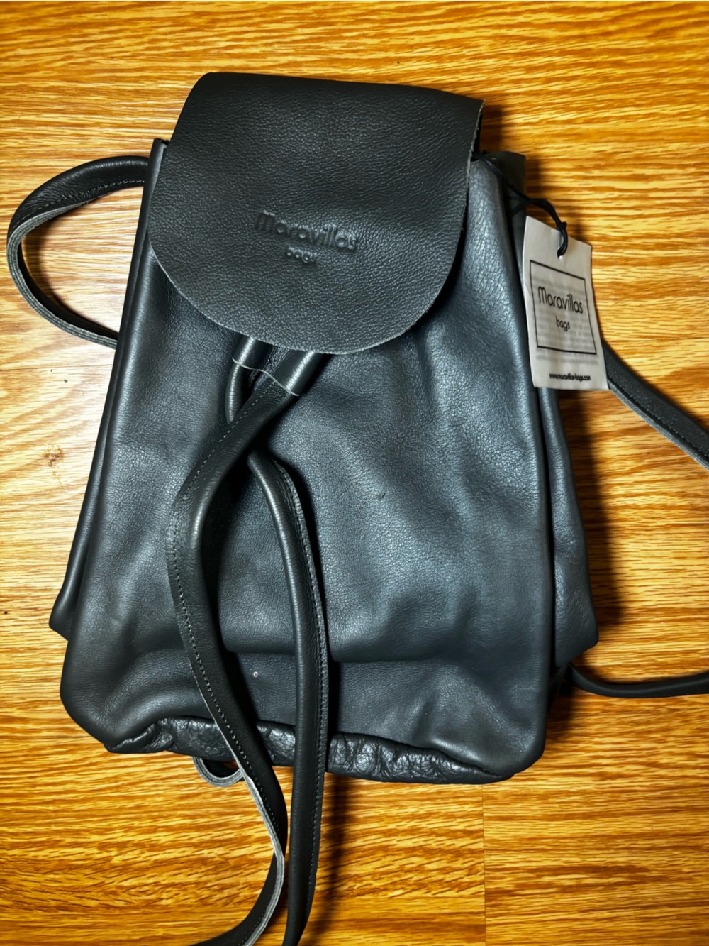 Black Leather Mini Backpack - Modern Everyday Style
